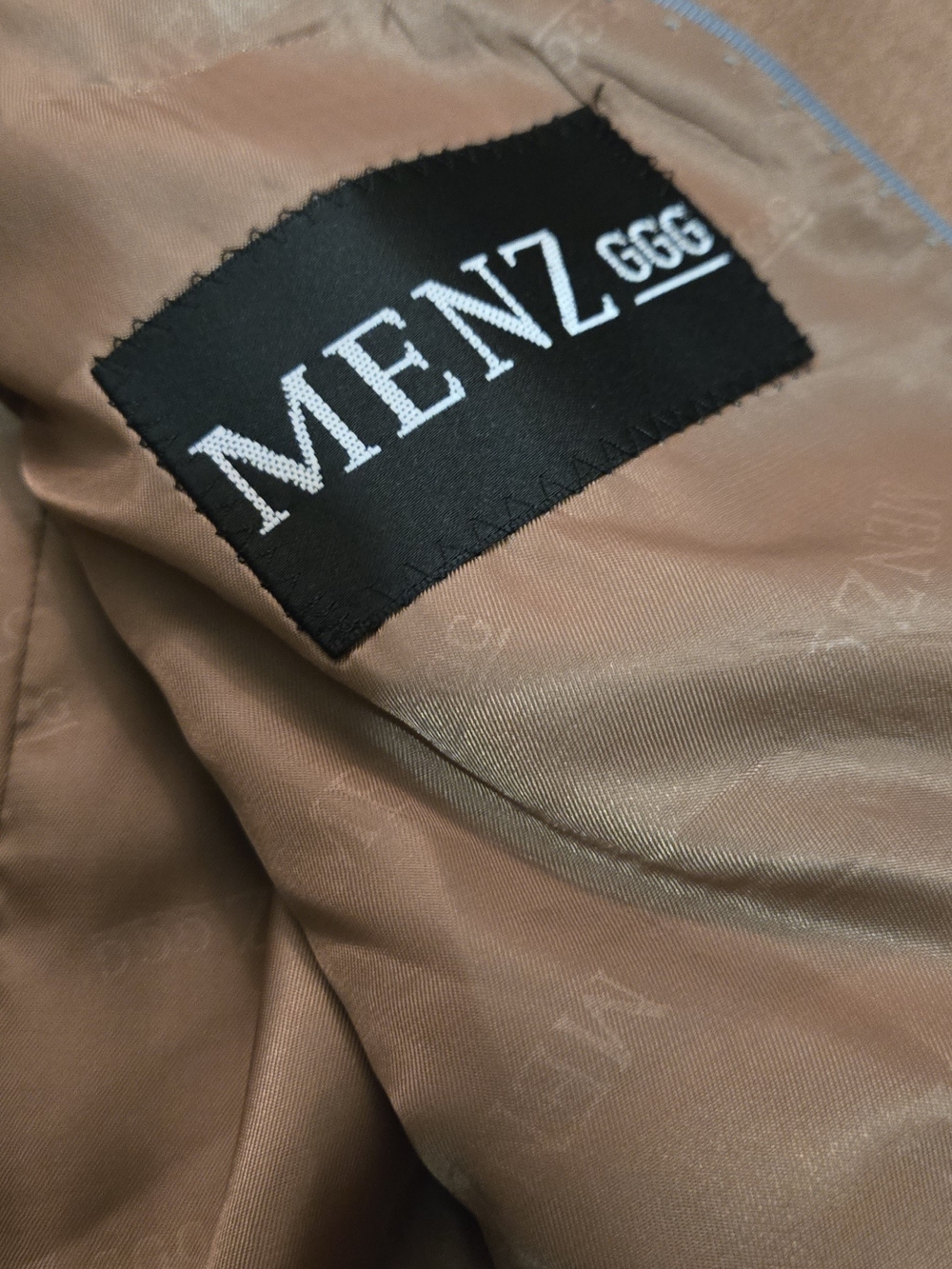 Menz ggg Men's Tan Brown Blazer Jacket Size 62R 56W Big & Tall Two Button - Picture 4 of 5